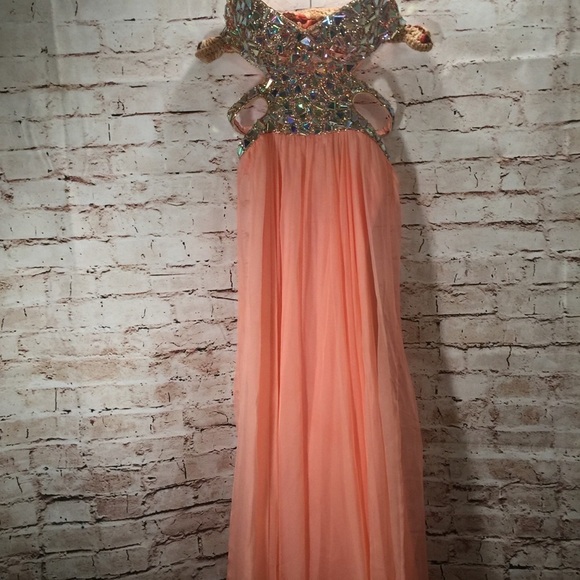 La femmeDress strapless coral strapless w/cutouts - Picture 3 of 8